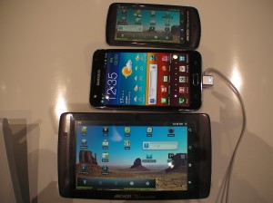 Archos 70 Internet Tablet, the Archos 43 Internet Tablet and the Samsung Galaxy S2 vs Samsung Galaxy Note