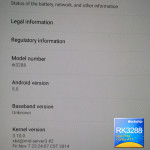 Rockchip RK3288 running Android 5.0 Lollipop